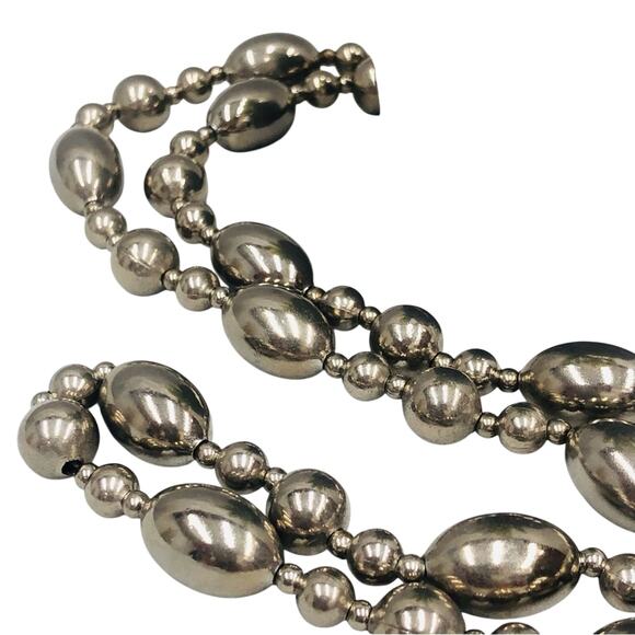 Vintage Signed MONET Silver-Tone Ball Bead Chain Necklace - Picture 9 of 16